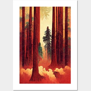 Redwoods Retro Posters and Art